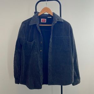 Dark Grey Cotton Corduroy Shirt Vintage